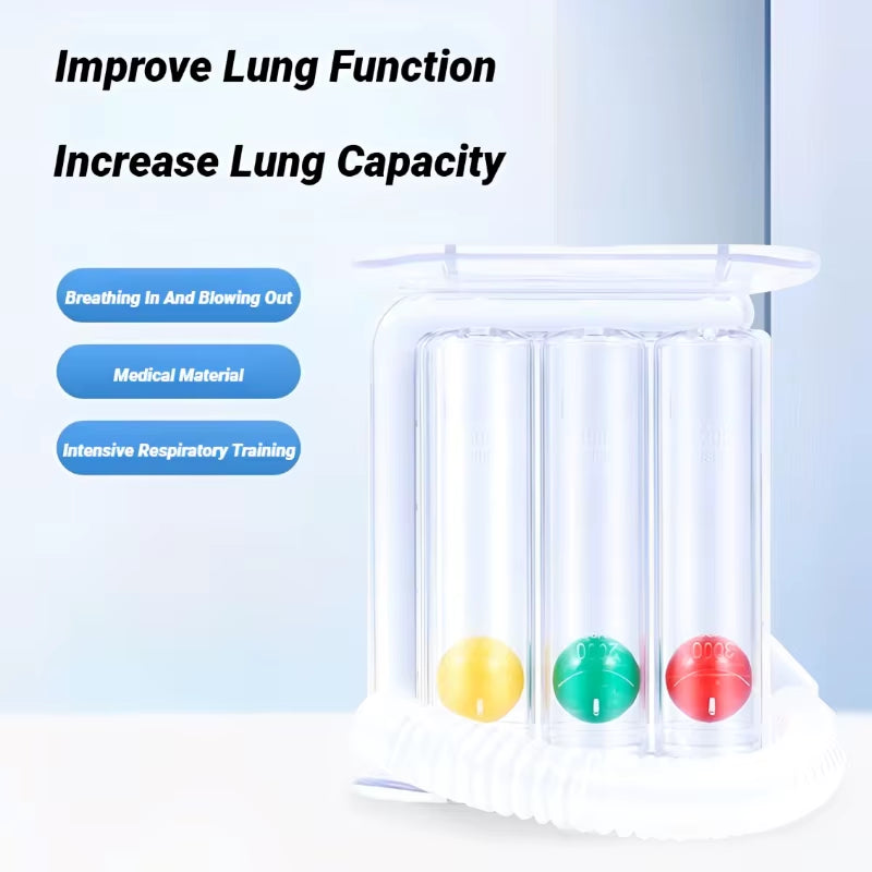 3 Balls Breathing Trainer Lung Function Improvement Respiratory Spirometry Breath Exerciser Measurement System Deep Capacity